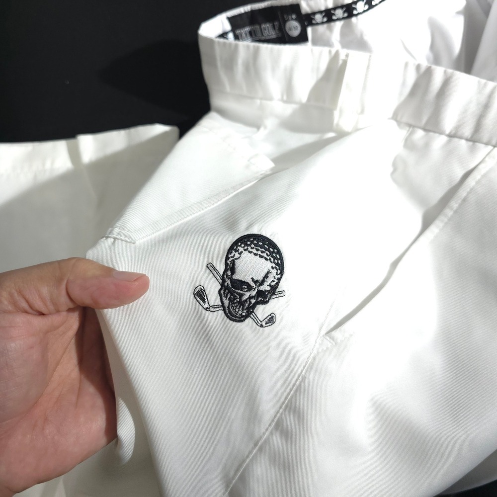Tattoo Golf Performance Mens White Cotton Flat Front Golf Pants Size 34x32 - Picture 11 of 12